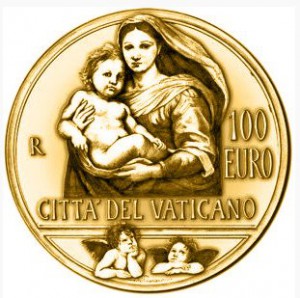 Gold coin100 euro Vatican